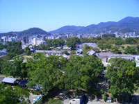 最上階からの熊本市の眺め　熊本城天守閣より